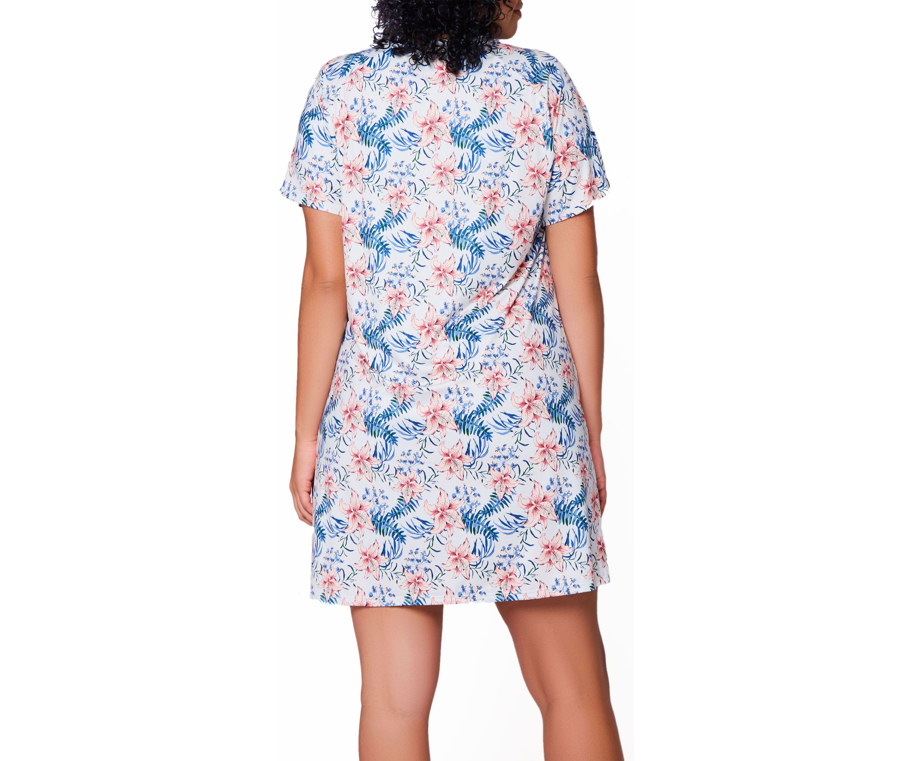 Harlow Recycled Plus Size  Ultra Soft  Floral  S/S Lounge Dress
