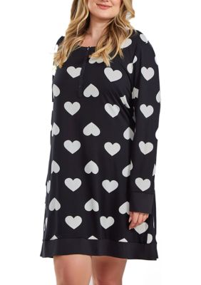 Kindred Heart Plus Modal Sleep Top/Dress with Button Down Top Comfy Cozy Style