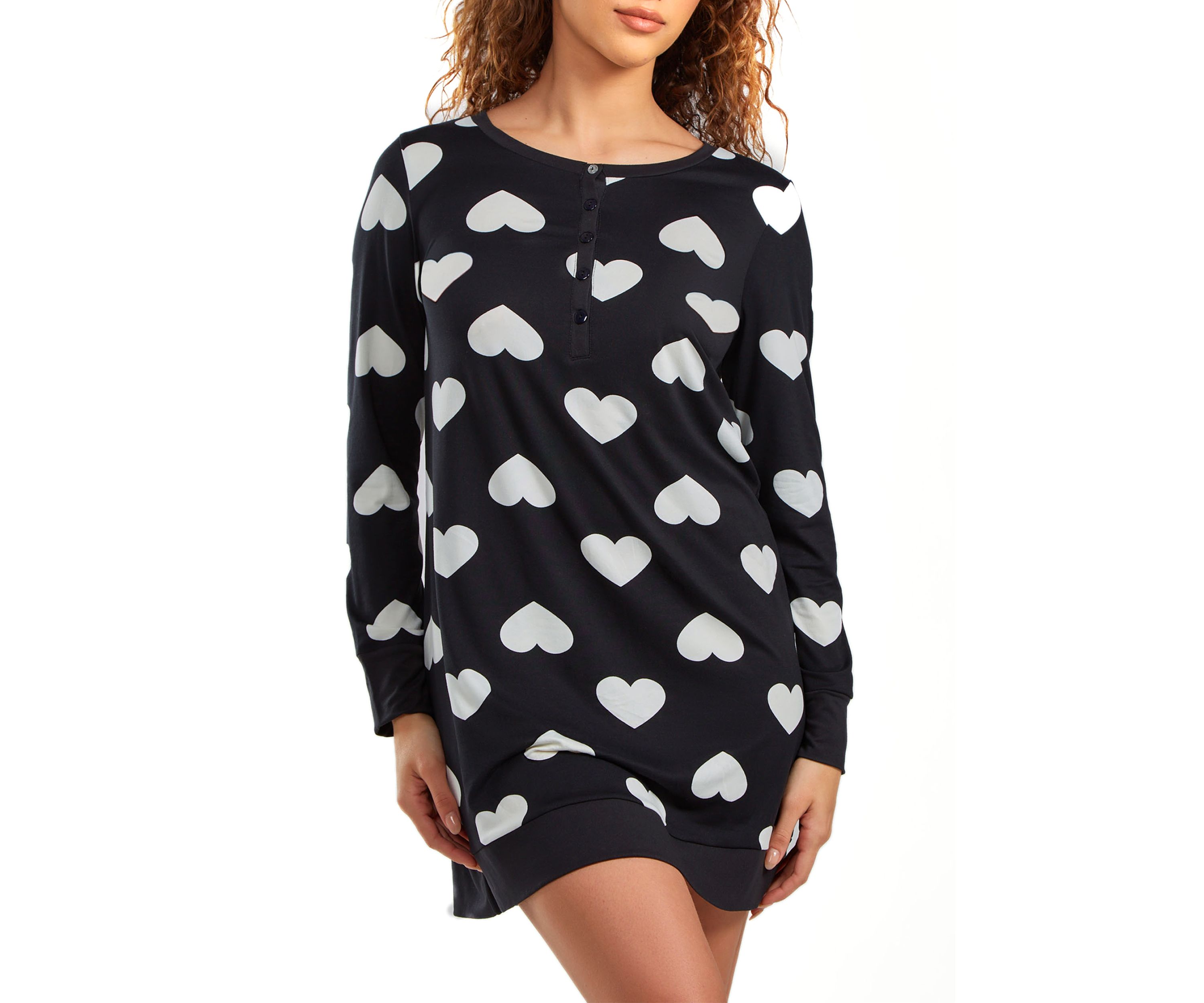 Kindred Heart Modal Sleep Top/Dress with Button Down Top in Comfy Cozy Style