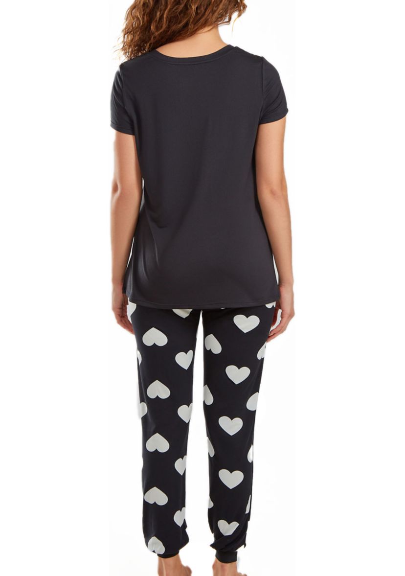 Kindred Heart 2pc Modal Tee and Jogging Pant Pj Set in Comfy Cozy Style.