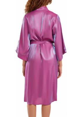 Autumn Iridescent Robe with Self Tie Sash and Inner Ties.