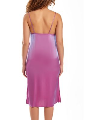 Autumn Iridescent Satin dress with adjustable straps