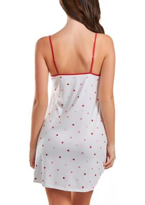 Lilly Heart Print Pull Over Chemise with Adjustable Straps