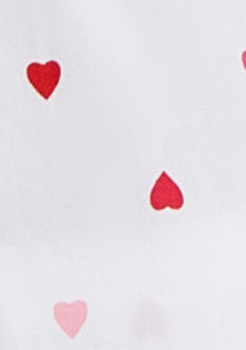 Lilly Plus Size Heart Printed PJ Short Set Trimmed in Red.