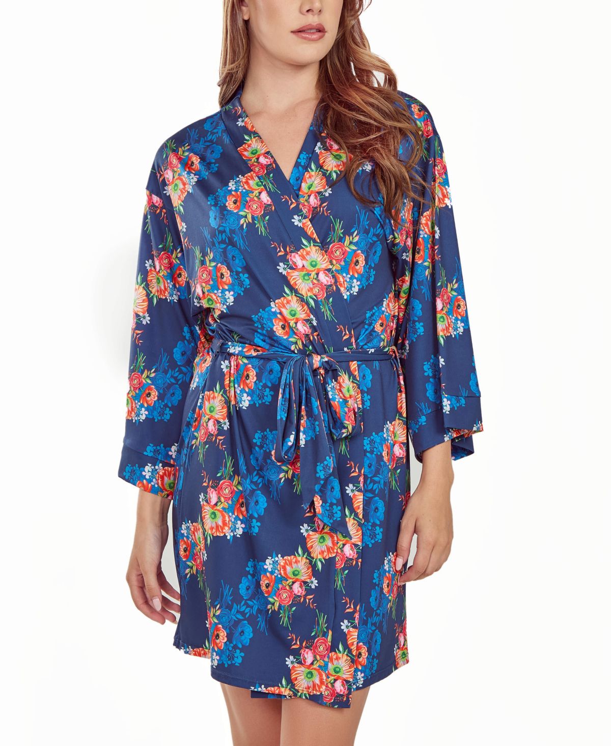 iCollection Womans 1PC Floral Microfiber Robe