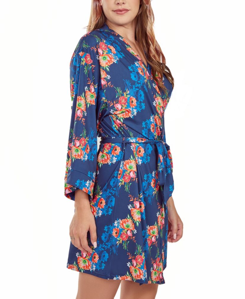 iCollection Womans 1PC Floral Microfiber Robe