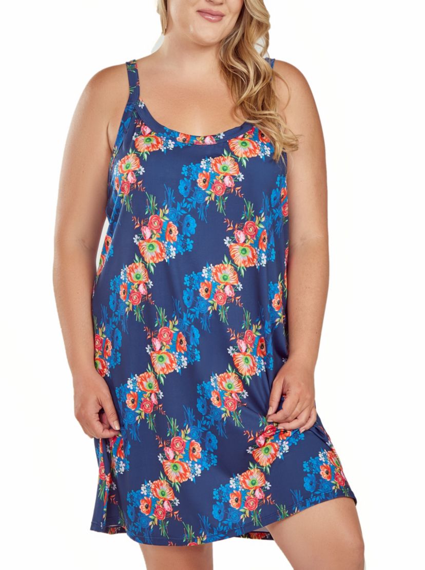 iCollection Plus Size Womans 1PC Floral Microfiber Night Gown