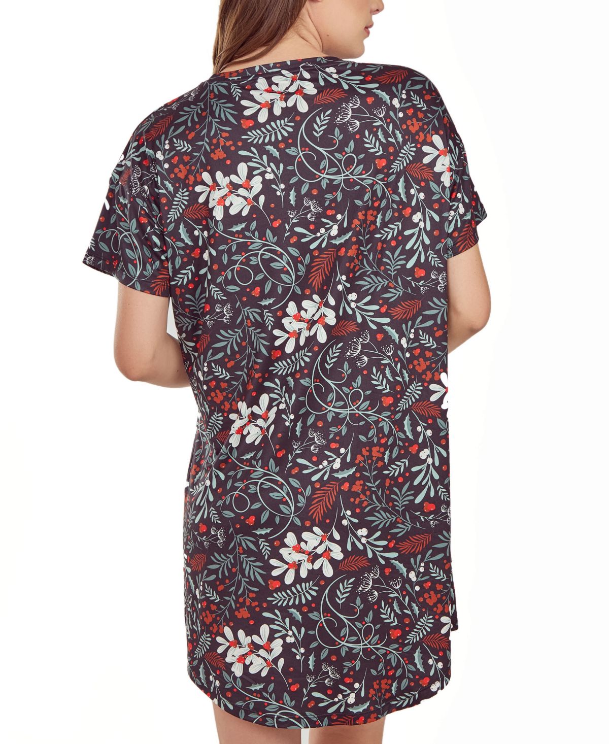 iCollection Size Womans S/S Ultra Soft Floral Print  Sleepshirt Nightgown