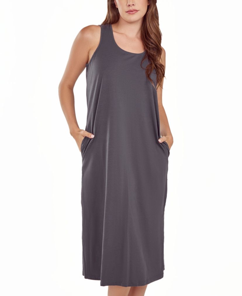 iCollection Womans Soft Knit Tank Dress with Side Pockets.