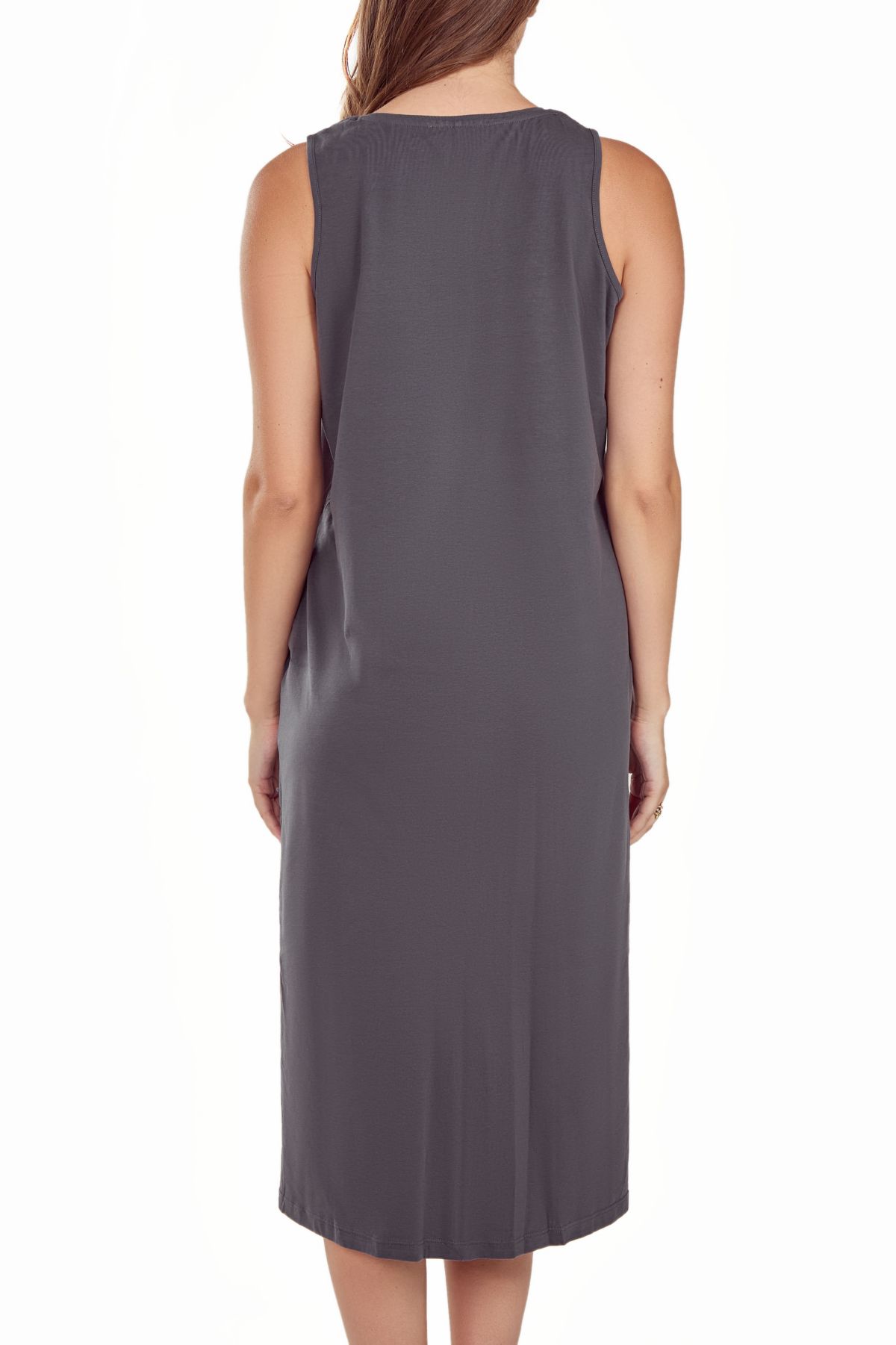 iCollection Womans Soft Knit Tank Dress with Side Pockets.