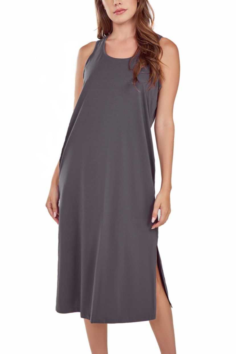 iCollection Womans Soft Knit Tank Dress with Side Pockets.