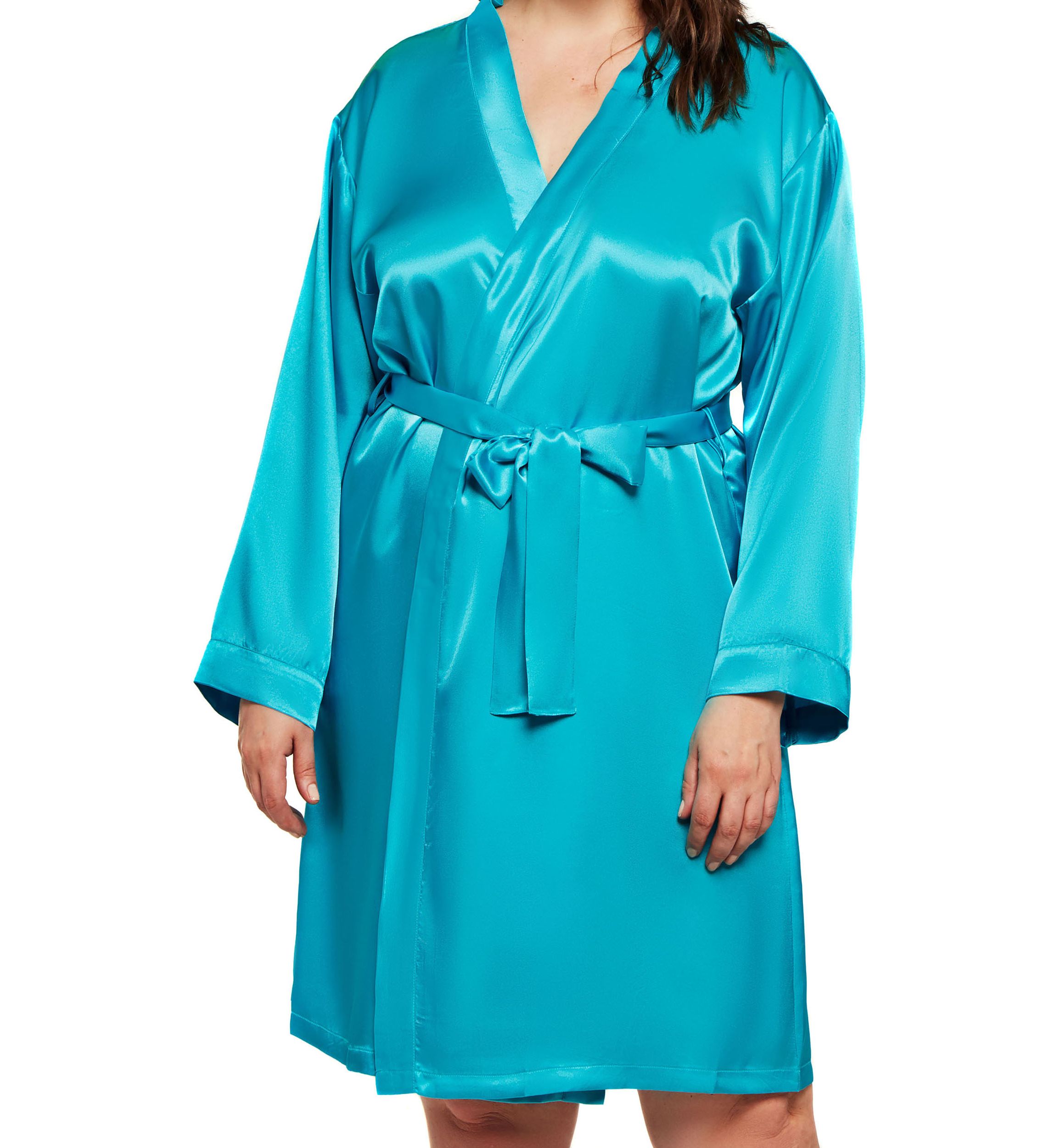 Plus Size Marina Lux Satin Robe