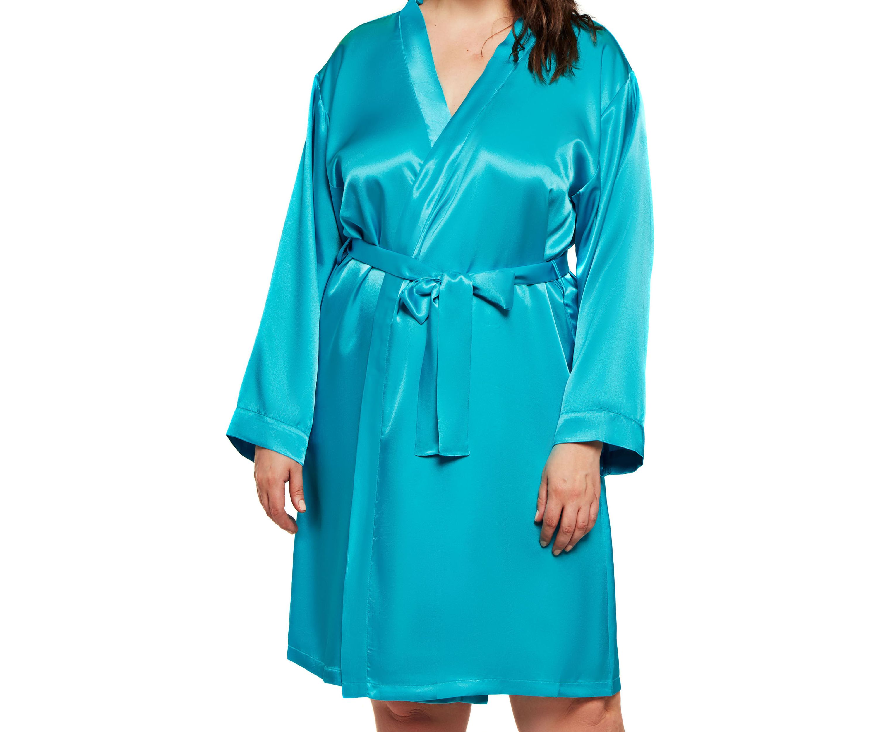 Plus Size Marina Lux Satin Robe