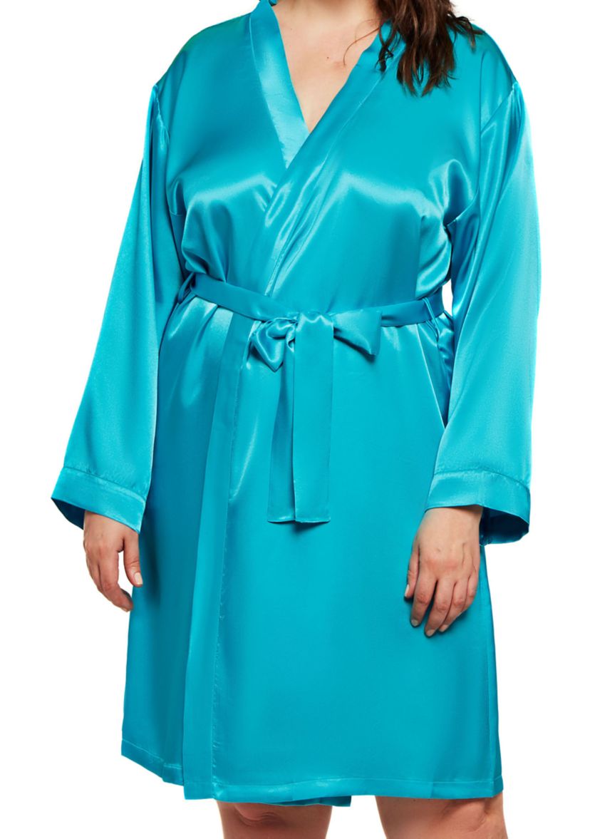 Plus Size Marina Lux Satin Robe