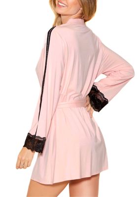 Laurel Modal Lace Stripe Robe