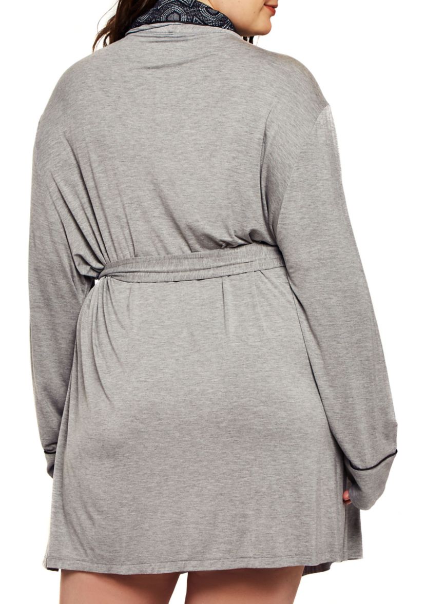 Plus Size Shana Modal Shawl Lace Robe