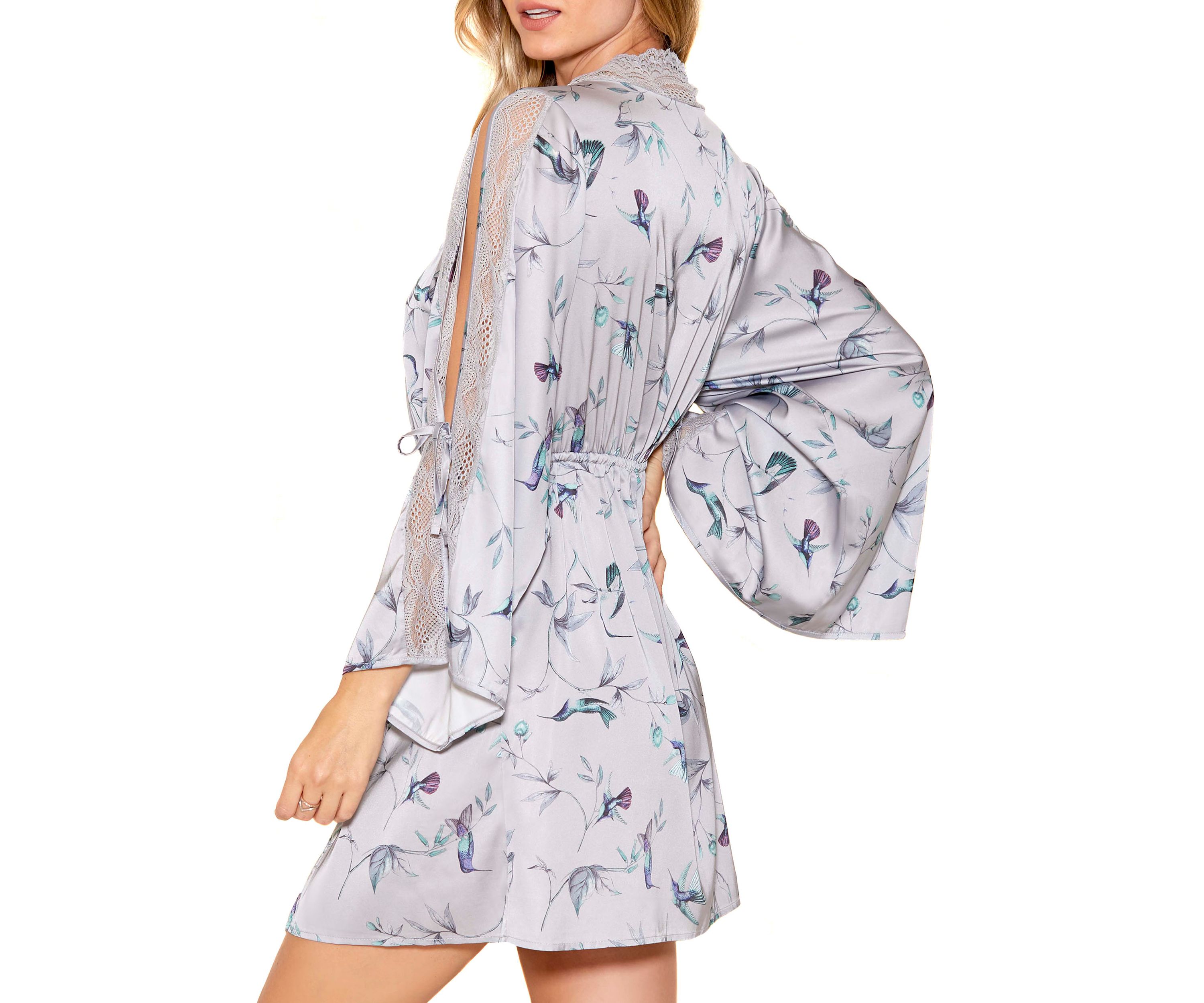 Ivy Satin Hummingbird Robe