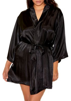 Plus Lyla Lux Satin Short Robe