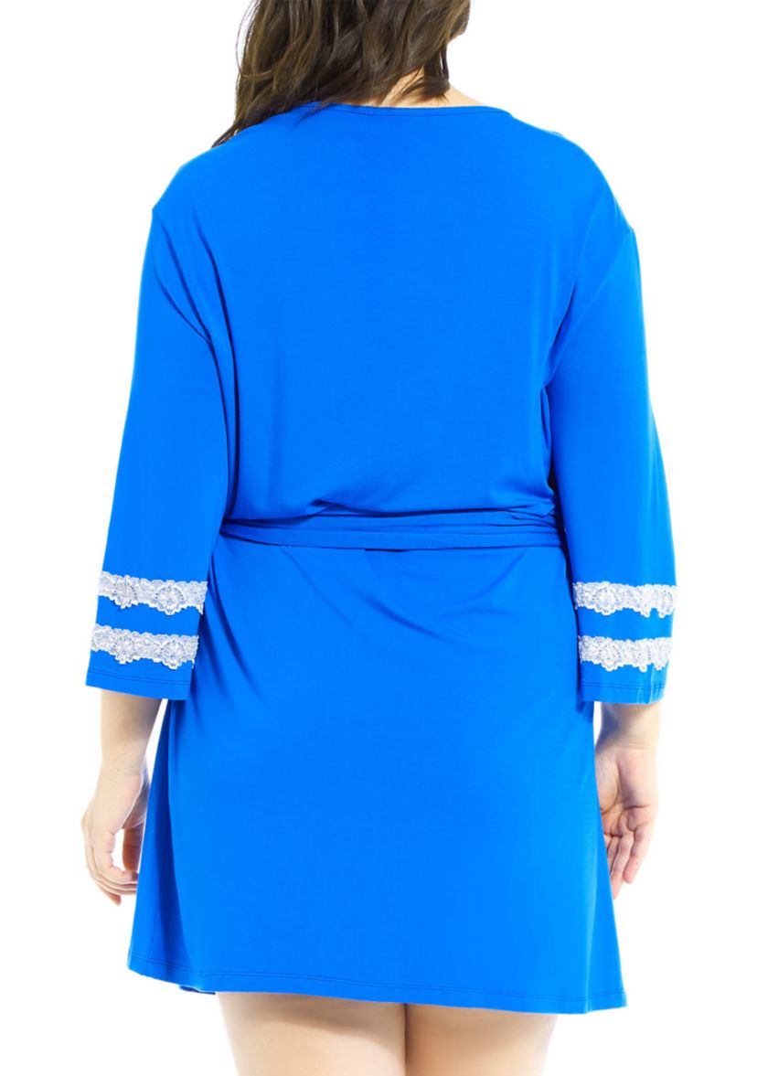 Plus Size Davina Lace and Modal Robe