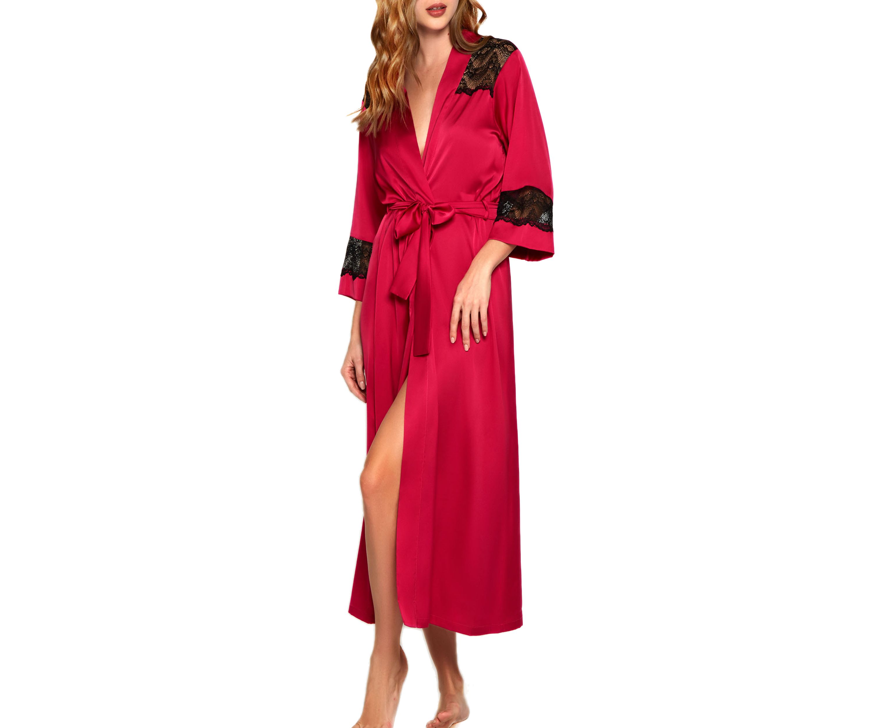 Long Sleeve Satin Long Robe