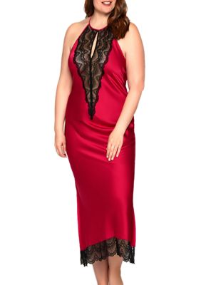 Plus Sizer Tess Satin Lace Gown