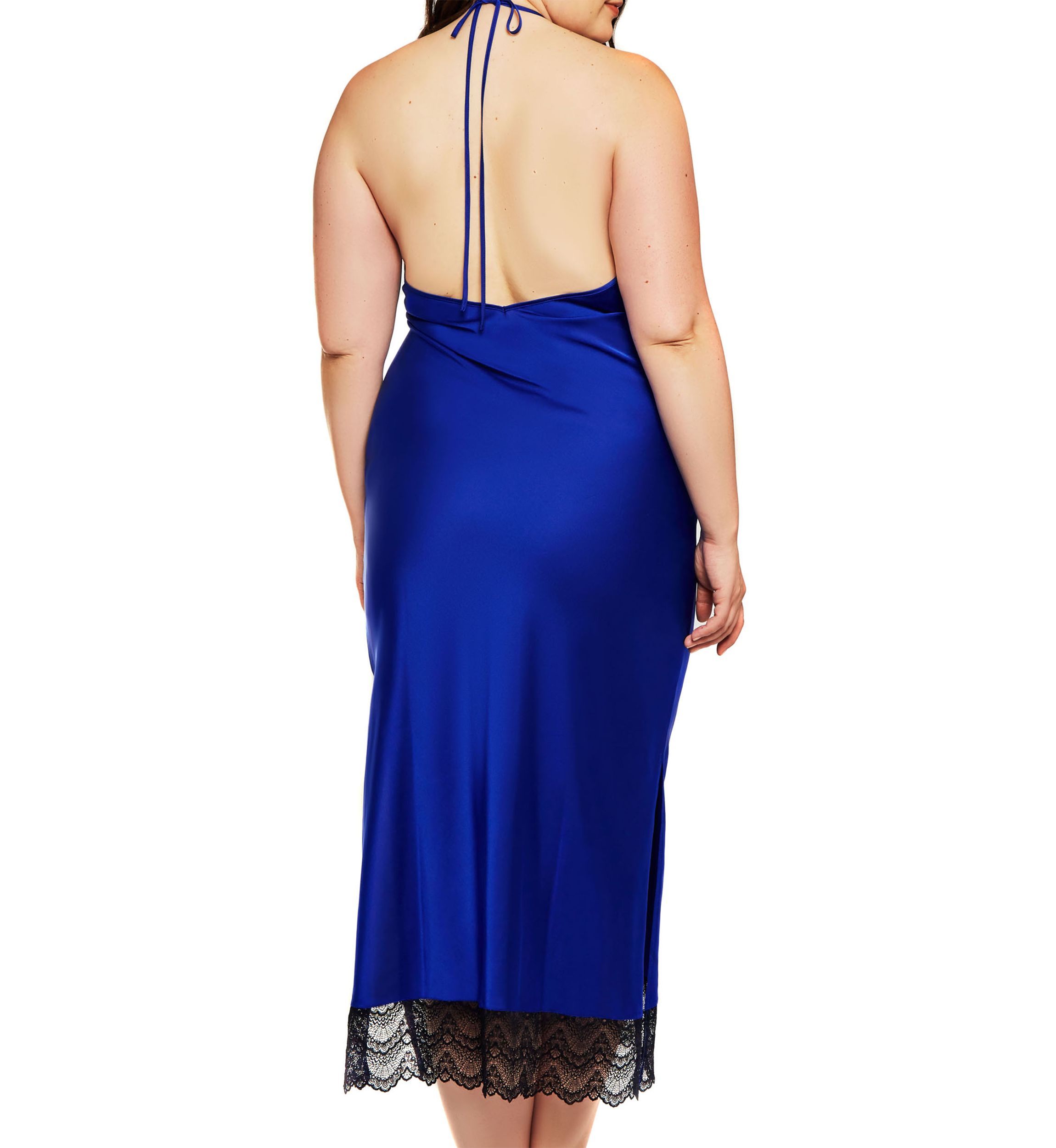 Plus Sizer Tess Satin Lace Gown