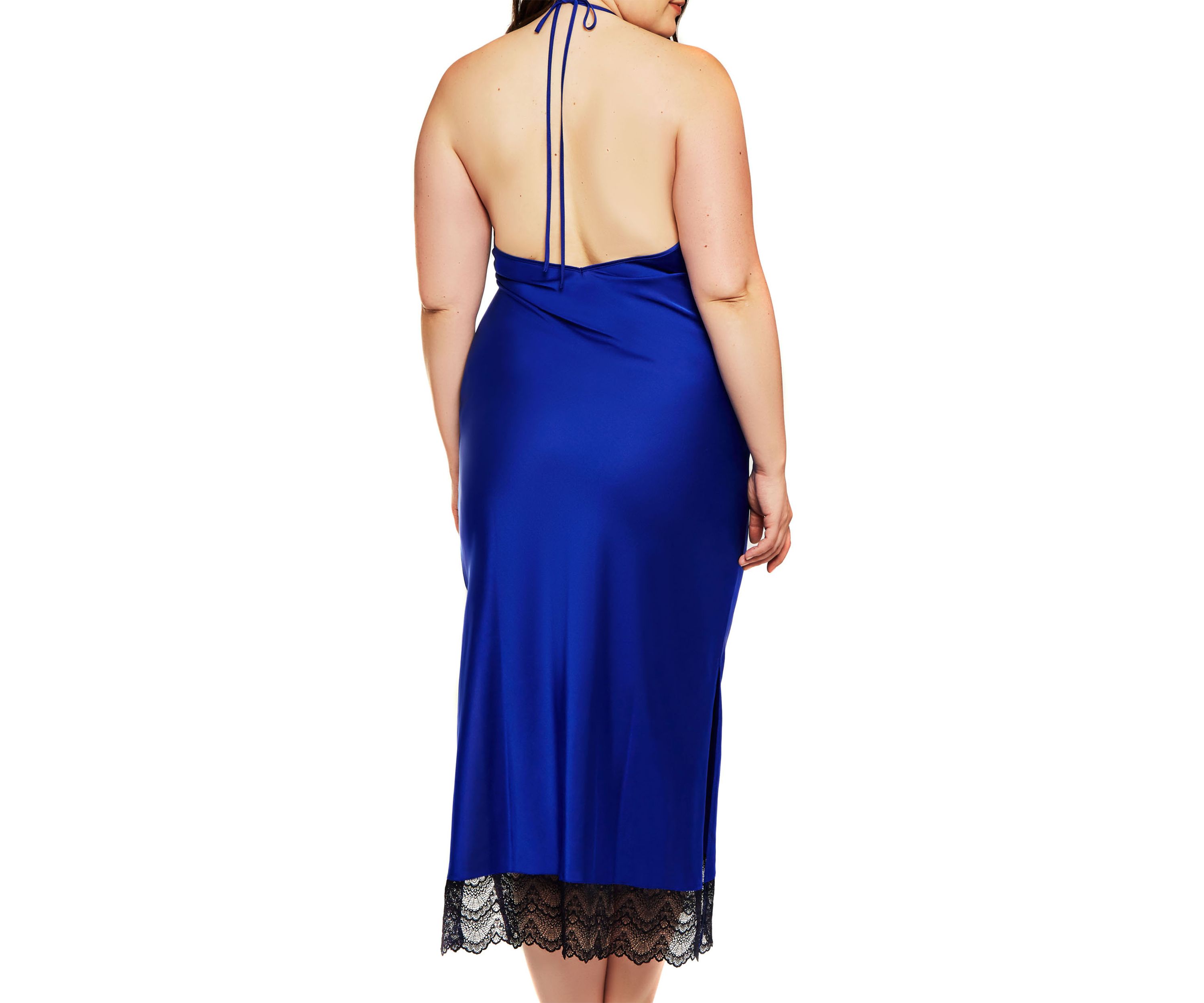 Plus Sizer Tess Satin Lace Gown