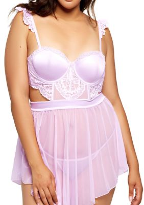 Plus Morning Glory Fly Away Chemise Set