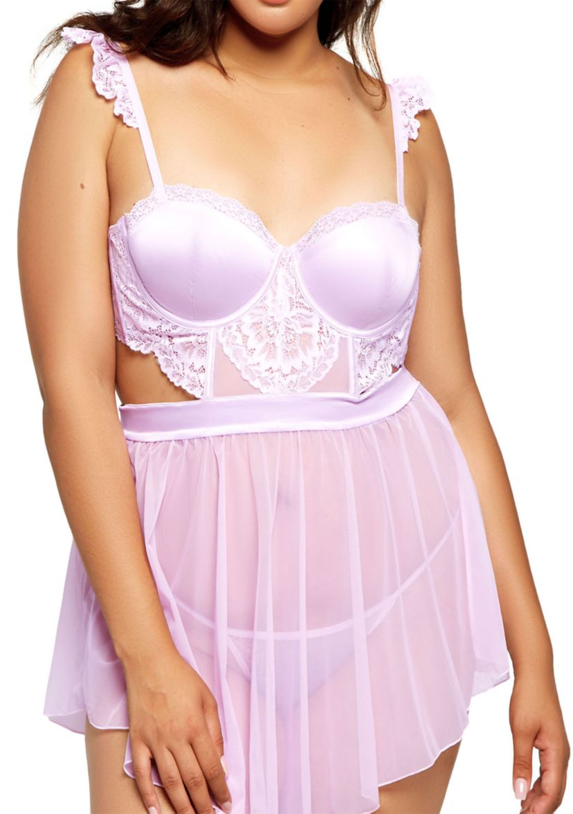Plus Size Morning Glory Fly Away Chemise Set