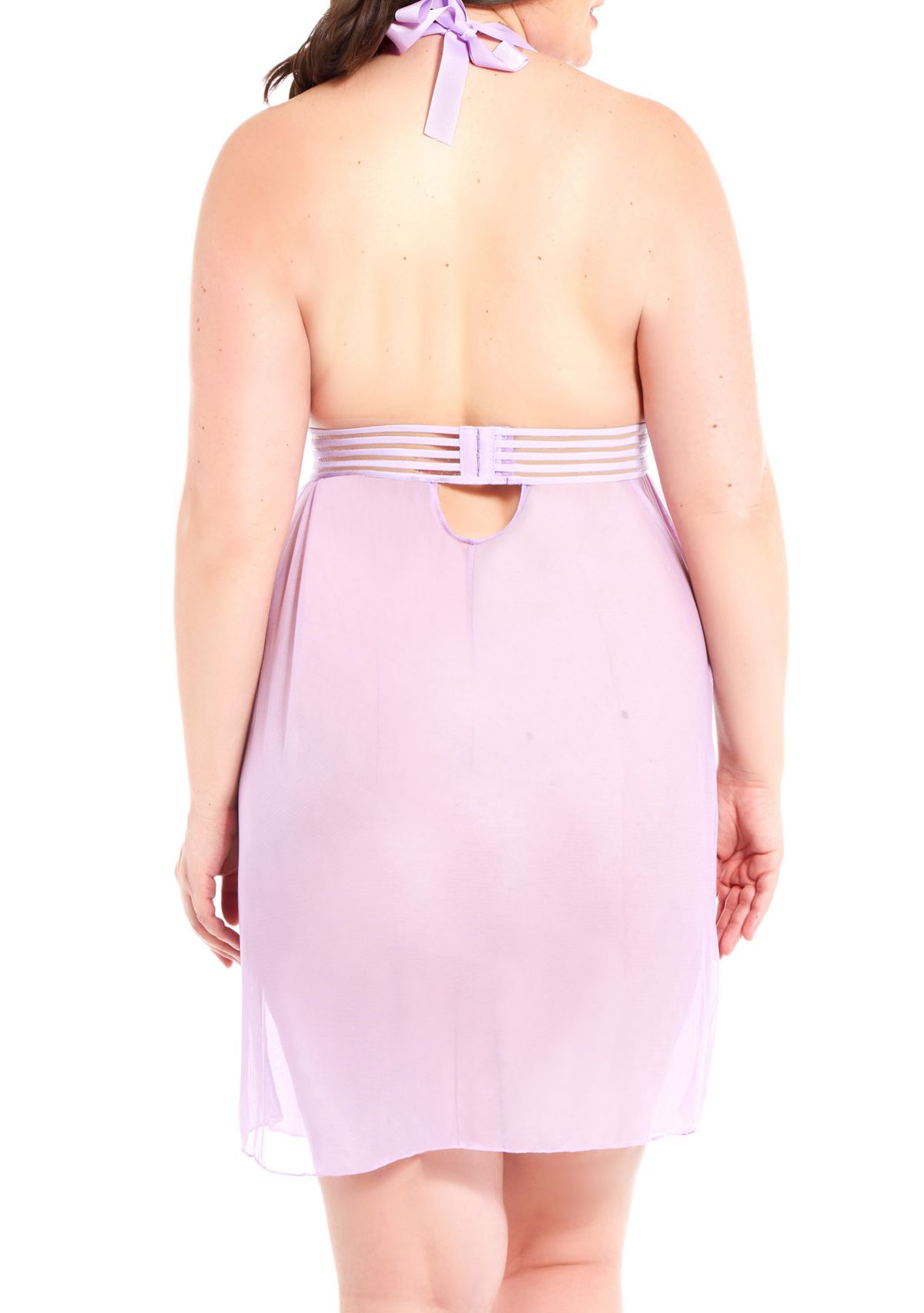 Plus Size Florence Halter Lace Babydoll Set