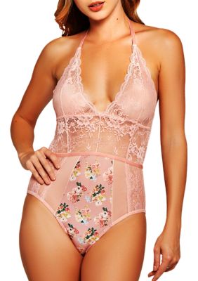 Camilla Soft Lace Halter Teddy