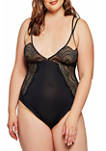 Plus Size Tanya Lace Overlay Day and Night Bodysuit