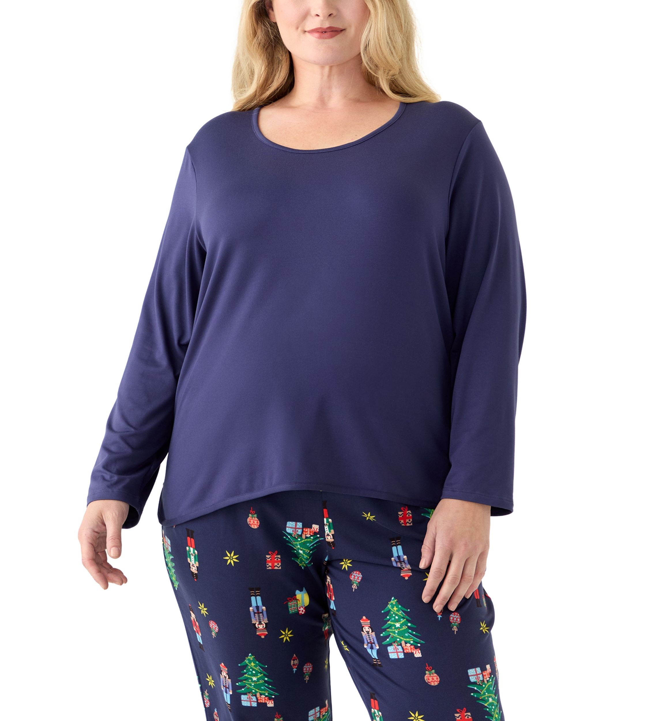 Plus Size Long Sleeve Pajama Top