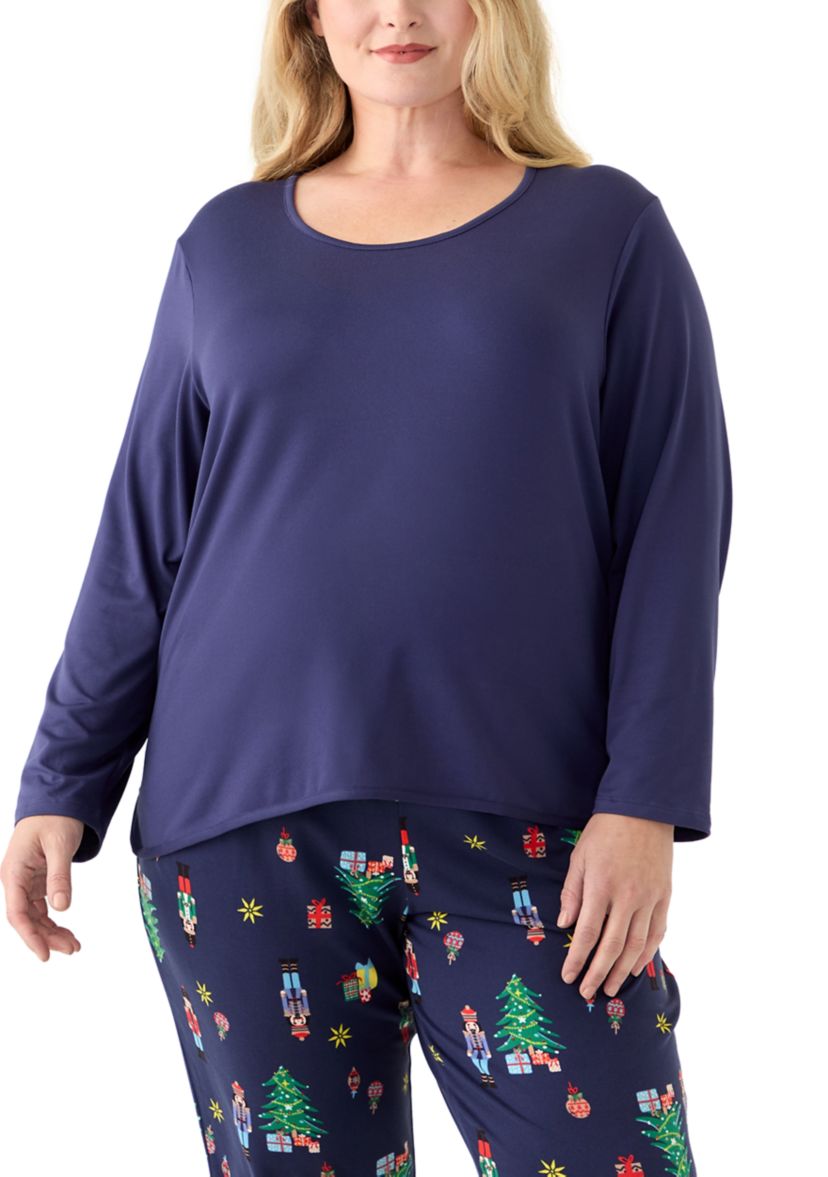 Plus Size Long Sleeve Pajama Top