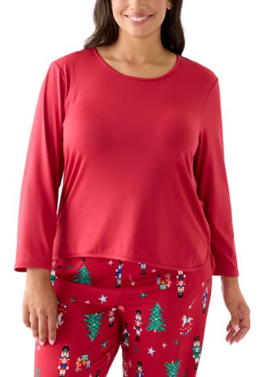 Plus Size Long Sleeve Pajama Top