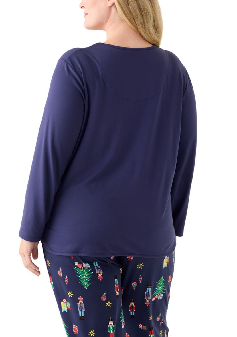 Plus Size Long Sleeve Pajama Top