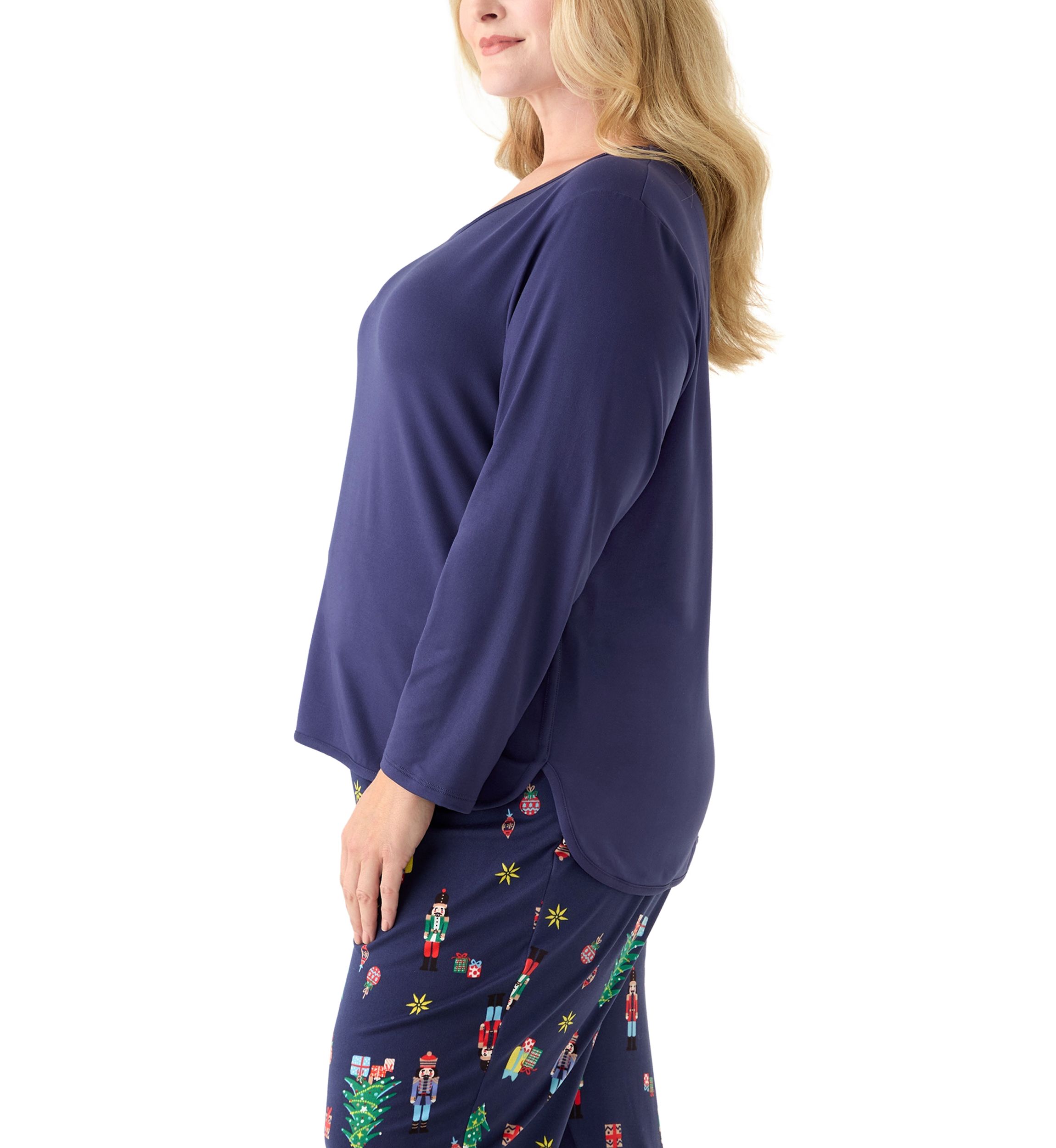 Plus Size Long Sleeve Pajama Top