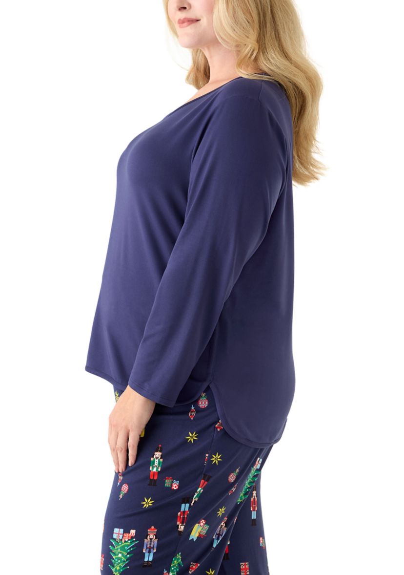 Plus Size Long Sleeve Pajama Top