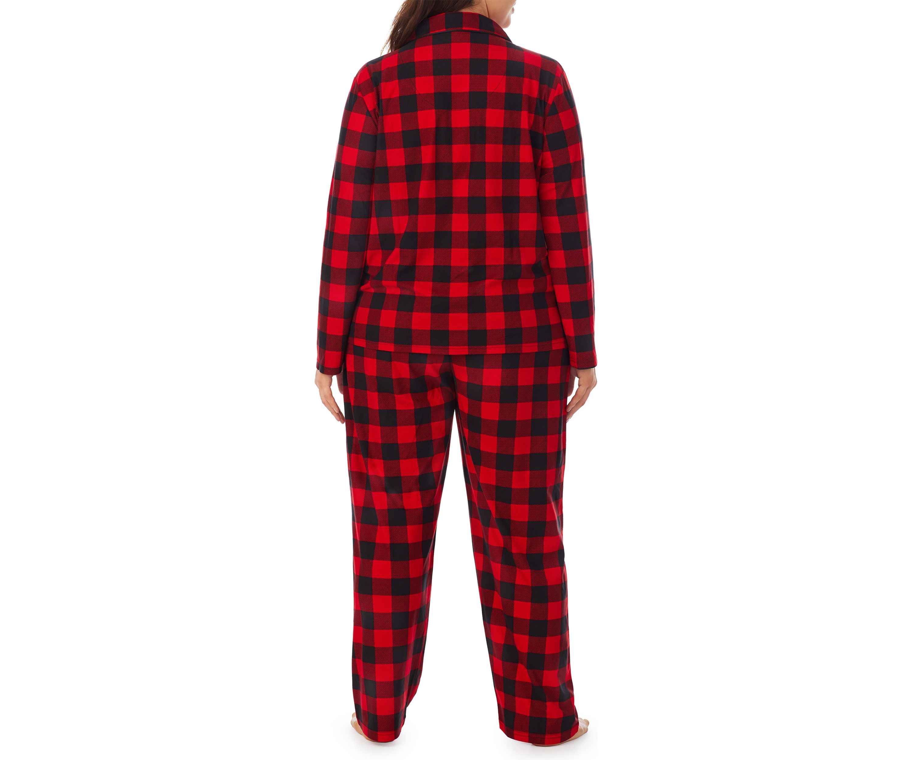 Plus Size Buffalo Check Notch Pajama Set