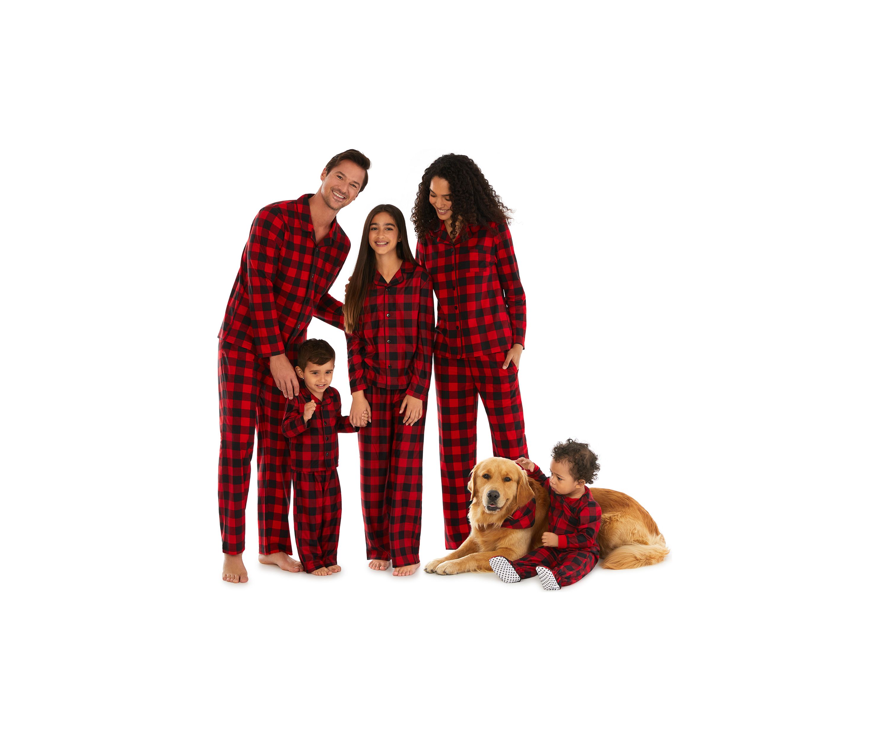 Plus Size Buffalo Check Notch Pajama Set