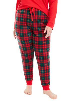 Women's Plus Size Print Flannel Pajama Pants