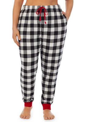 Red and Black Plaid Sweatpants  Mens Plus Size Ankle Length Sweatpants