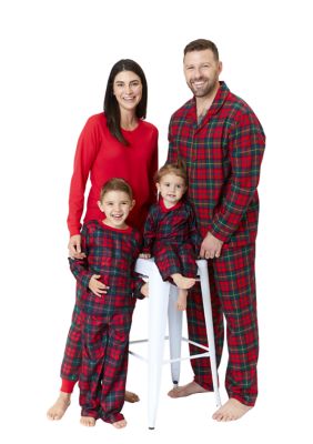 Women's Vintage Red Plaid Notch Pajama Set