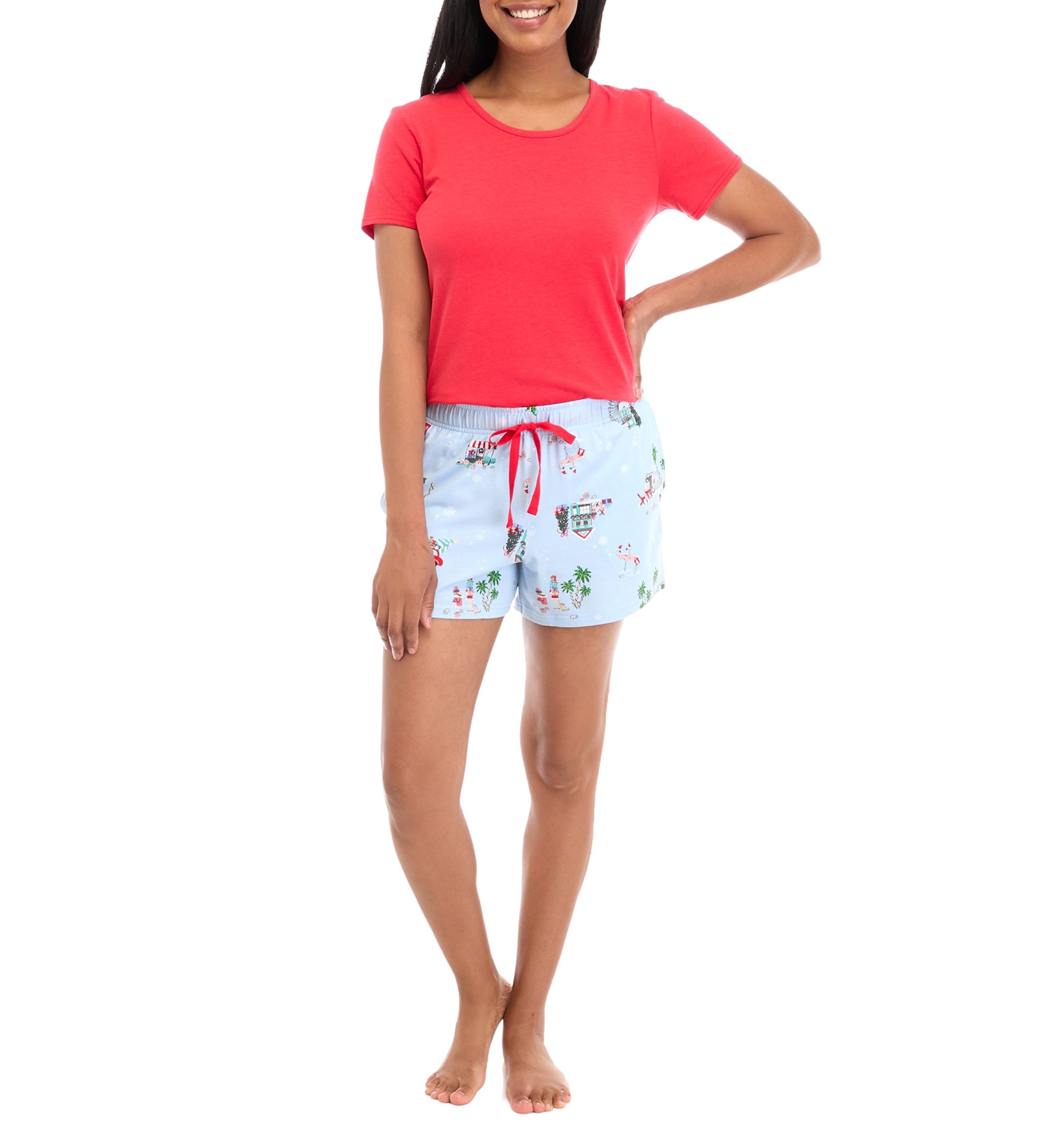 Womens Holiday Shopping Solid Short Sleeve Top