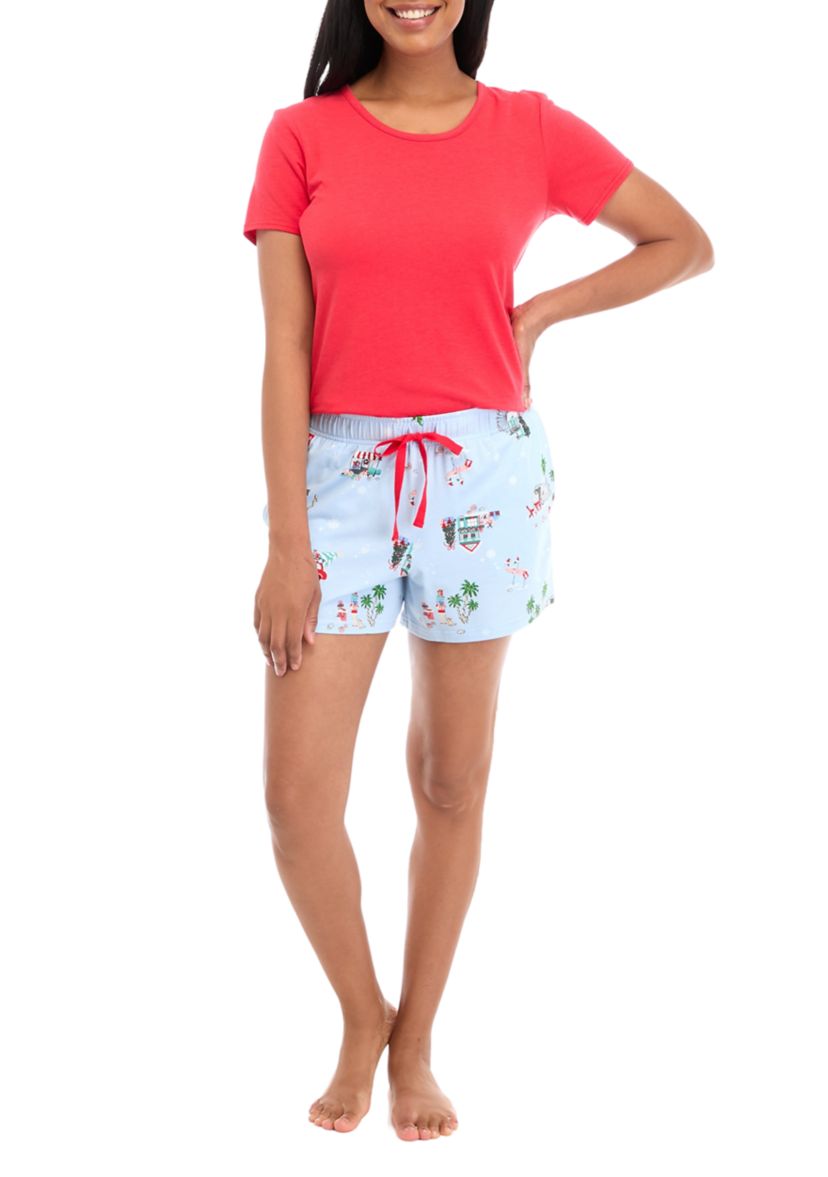 Womens Holiday Shopping Solid Short Sleeve Top
