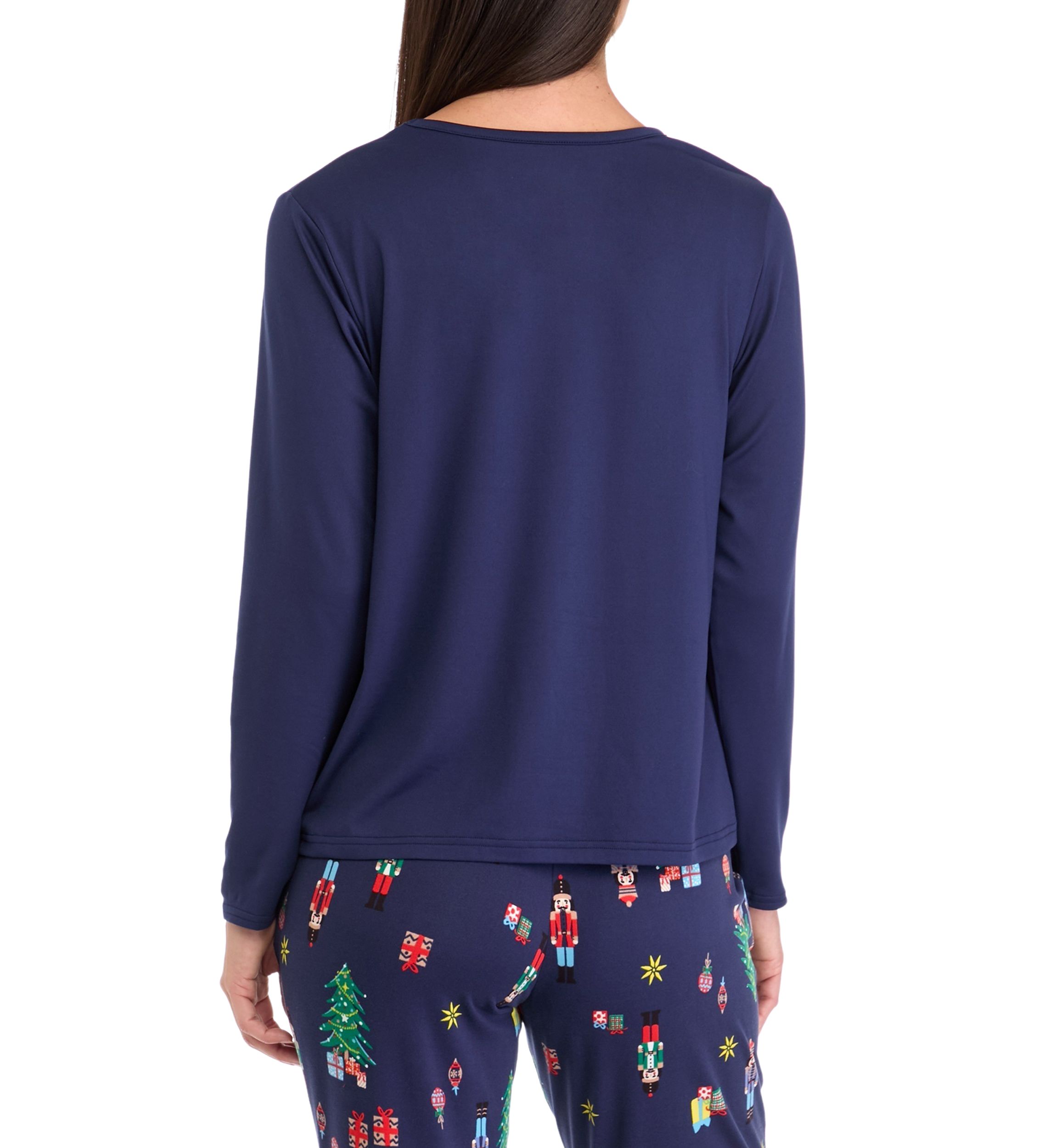 Womens Nutcracker Solid Long Sleeve Pajama Top