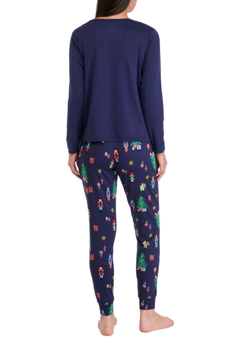 Womens Nutcracker Solid Long Sleeve Pajama Top