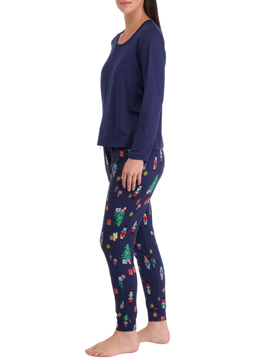 Womens Nutcracker Solid Long Sleeve Pajama Top