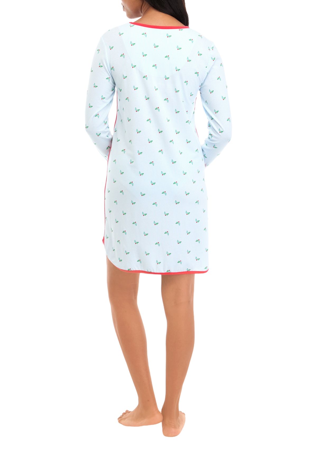 Womens Jolly Stripe Long Sleeve Nightgown