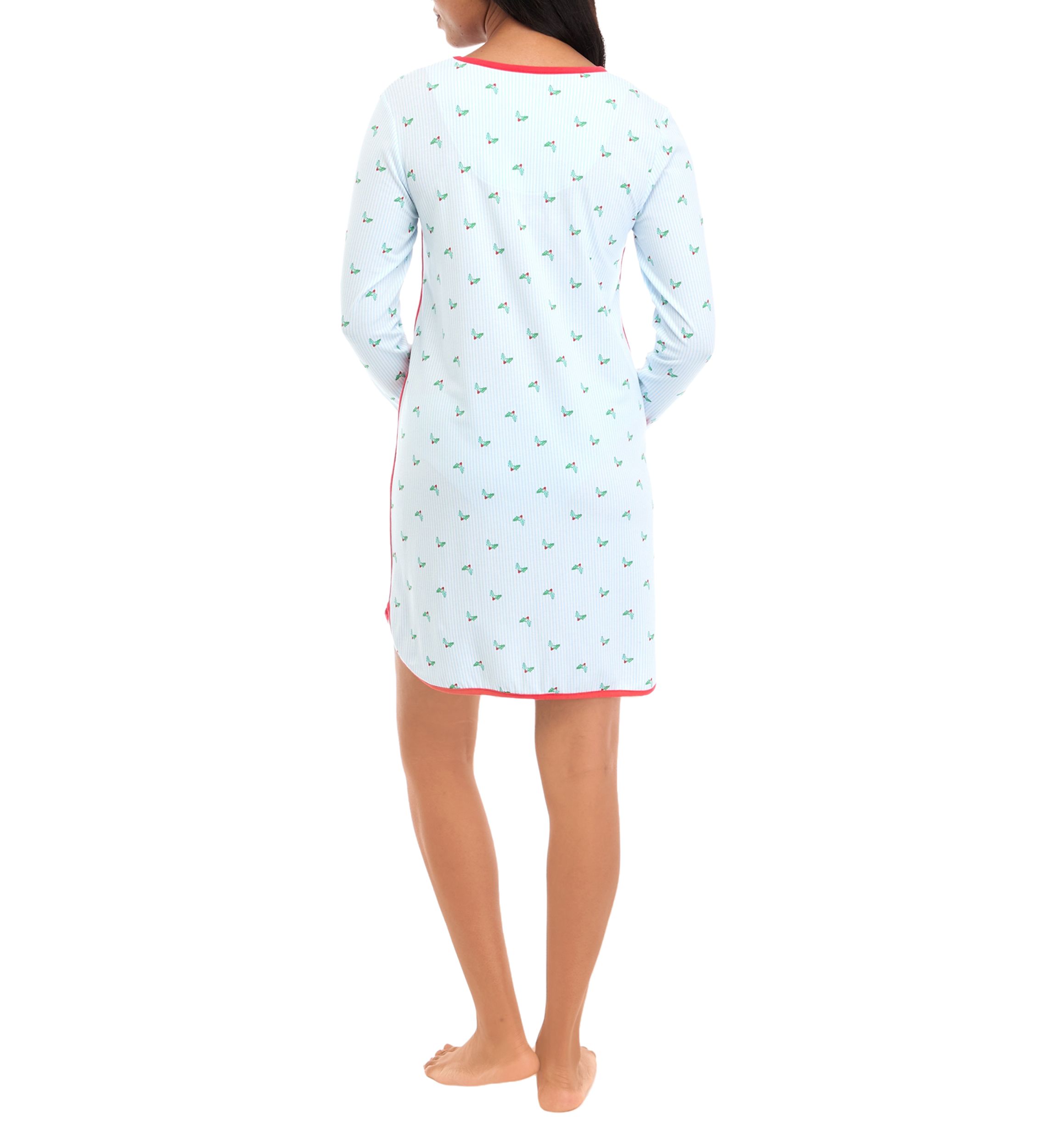Womens Jolly Stripe Long Sleeve Nightgown